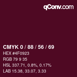 Color code: CMYK 0 / 88 / 56 / 69 | qconv.com
