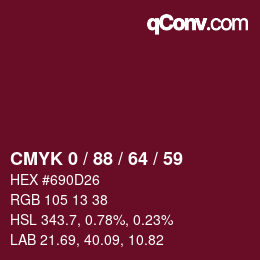 Color code: CMYK 0 / 88 / 64 / 59 | qconv.com