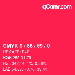 Code couleur: CMYK 0 / 88 / 69 / 0 | qconv.com