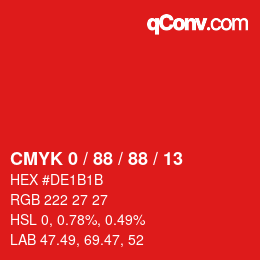 Color code: CMYK 0 / 88 / 88 / 13 | qconv.com