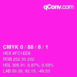 Color code: CMYK 0 / 88 / 8 / 1 | qconv.com
