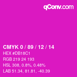 Código de color: CMYK 0 / 89 / 12 / 14 | qconv.com