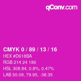 Color code: CMYK 0 / 89 / 13 / 16 | qconv.com