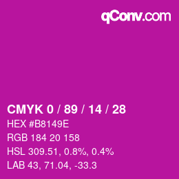 Color code: CMYK 0 / 89 / 14 / 28 | qconv.com