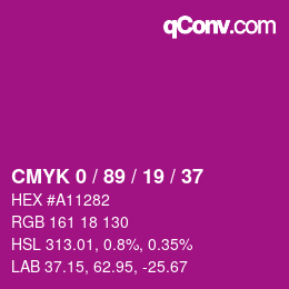 Color code: CMYK 0 / 89 / 19 / 37 | qconv.com