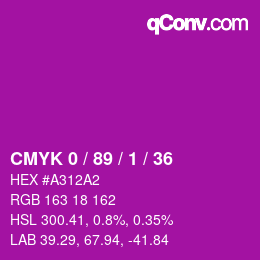 Color code: CMYK 0 / 89 / 1 / 36 | qconv.com