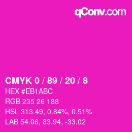 Color code: CMYK 0 / 89 / 20 / 8 | qconv.com