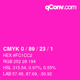 颜色代码: CMYK 0 / 89 / 23 / 1 | qconv.com
