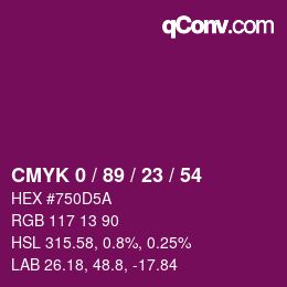 Color code: CMYK 0 / 89 / 23 / 54 | qconv.com