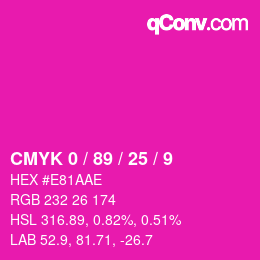 Color code: CMYK 0 / 89 / 25 / 9 | qconv.com