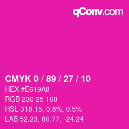 カラーコード: CMYK 0 / 89 / 27 / 10 | qconv.com