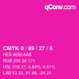 カラーコード: CMYK 0 / 89 / 27 / 8 | qconv.com