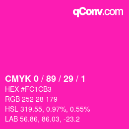Color code: CMYK 0 / 89 / 29 / 1 | qconv.com