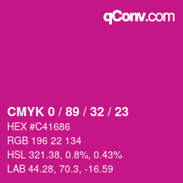 Color code: CMYK 0 / 89 / 32 / 23 | qconv.com
