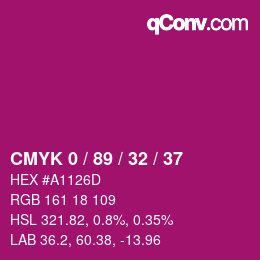 颜色代码: CMYK 0 / 89 / 32 / 37 | qconv.com
