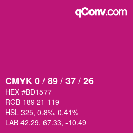 Color code: CMYK 0 / 89 / 37 / 26 | qconv.com