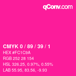 カラーコード: CMYK 0 / 89 / 39 / 1 | qconv.com