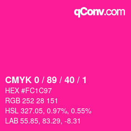 カラーコード: CMYK 0 / 89 / 40 / 1 | qconv.com