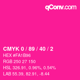 カラーコード: CMYK 0 / 89 / 40 / 2 | qconv.com