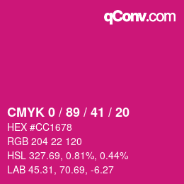 Color code: CMYK 0 / 89 / 41 / 20 | qconv.com