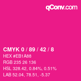 カラーコード: CMYK 0 / 89 / 42 / 8 | qconv.com