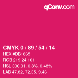 Farbcode: CMYK 0 / 89 / 54 / 14 | qconv.com
