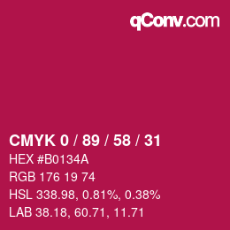 Color code: CMYK 0 / 89 / 58 / 31 | qconv.com