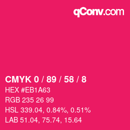 Color code: CMYK 0 / 89 / 58 / 8 | qconv.com
