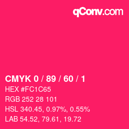 Color code: CMYK 0 / 89 / 60 / 1 | qconv.com