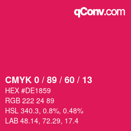Color code: CMYK 0 / 89 / 60 / 13 | qconv.com