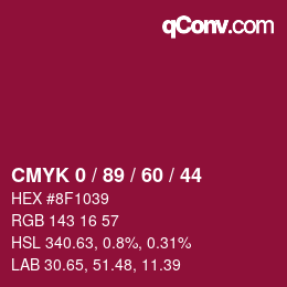 Color code: CMYK 0 / 89 / 60 / 44 | qconv.com