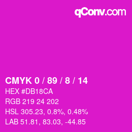 颜色代码: CMYK 0 / 89 / 8 / 14 | qconv.com