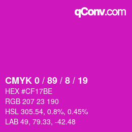 Color code: CMYK 0 / 89 / 8 / 19 | qconv.com