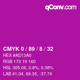 Color code: CMYK 0 / 89 / 8 / 32 | qconv.com