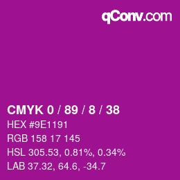Color code: CMYK 0 / 89 / 8 / 38 | qconv.com