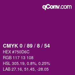 Color code: CMYK 0 / 89 / 8 / 54 | qconv.com
