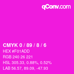 Color code: CMYK 0 / 89 / 8 / 6 | qconv.com
