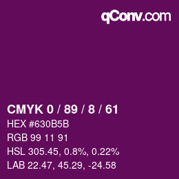 Color code: CMYK 0 / 89 / 8 / 61 | qconv.com