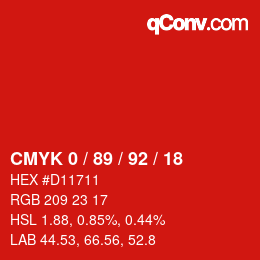 Color code: CMYK 0 / 89 / 92 / 18 | qconv.com