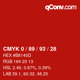 Color code: CMYK 0 / 89 / 93 / 28 | qconv.com