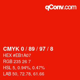 Color code: CMYK 0 / 89 / 97 / 8 | qconv.com
