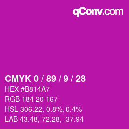 Color code: CMYK 0 / 89 / 9 / 28 | qconv.com