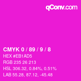 Color code: CMYK 0 / 89 / 9 / 8 | qconv.com