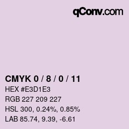 カラーコード: CMYK 0 / 8 / 0 / 11 | qconv.com