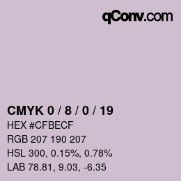 カラーコード: CMYK 0 / 8 / 0 / 19 | qconv.com