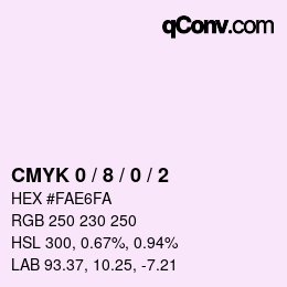 Farbcode: CMYK 0 / 8 / 0 / 2 | qconv.com