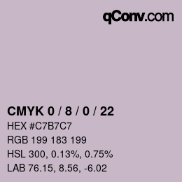 颜色代码: CMYK 0 / 8 / 0 / 22 | qconv.com