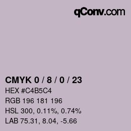 カラーコード: CMYK 0 / 8 / 0 / 23 | qconv.com