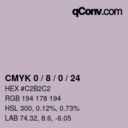 カラーコード: CMYK 0 / 8 / 0 / 24 | qconv.com