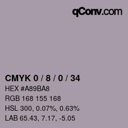 カラーコード: CMYK 0 / 8 / 0 / 34 | qconv.com